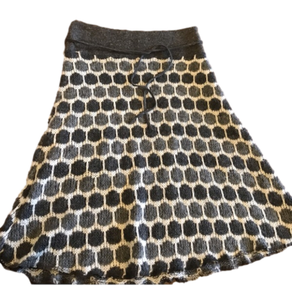 Vitrin Design Knit Gray White Midi Skirt size Small